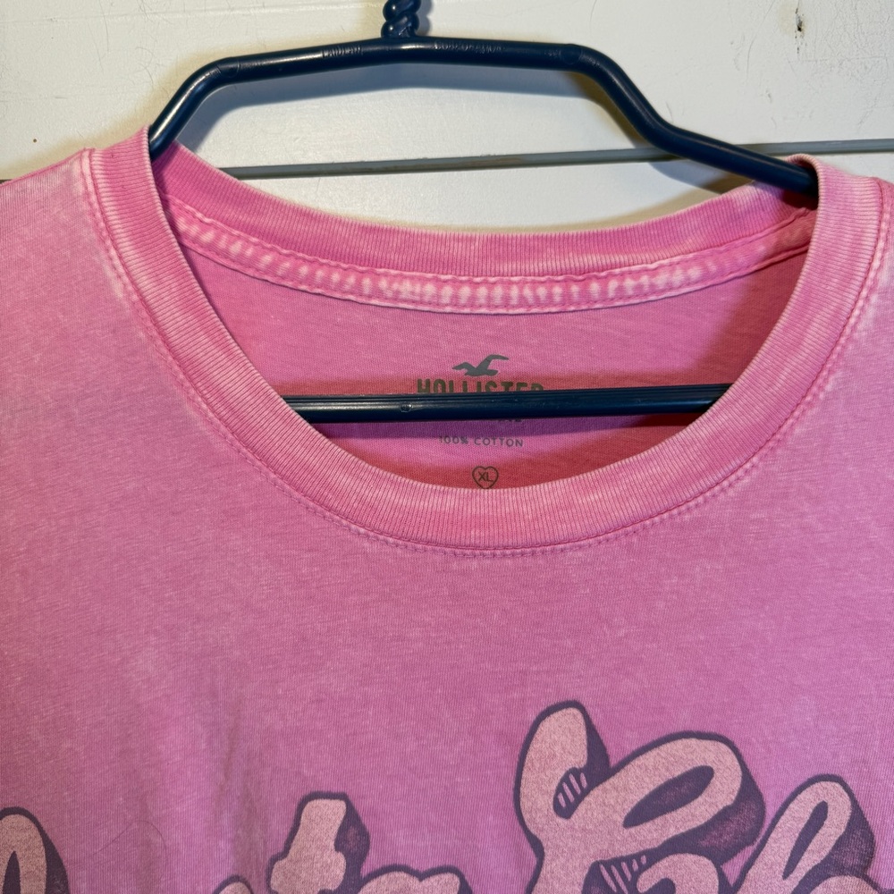 Hollister pink graphic‎ short sleeve tee Santa Clara women's size XL - Picture 3 of 5